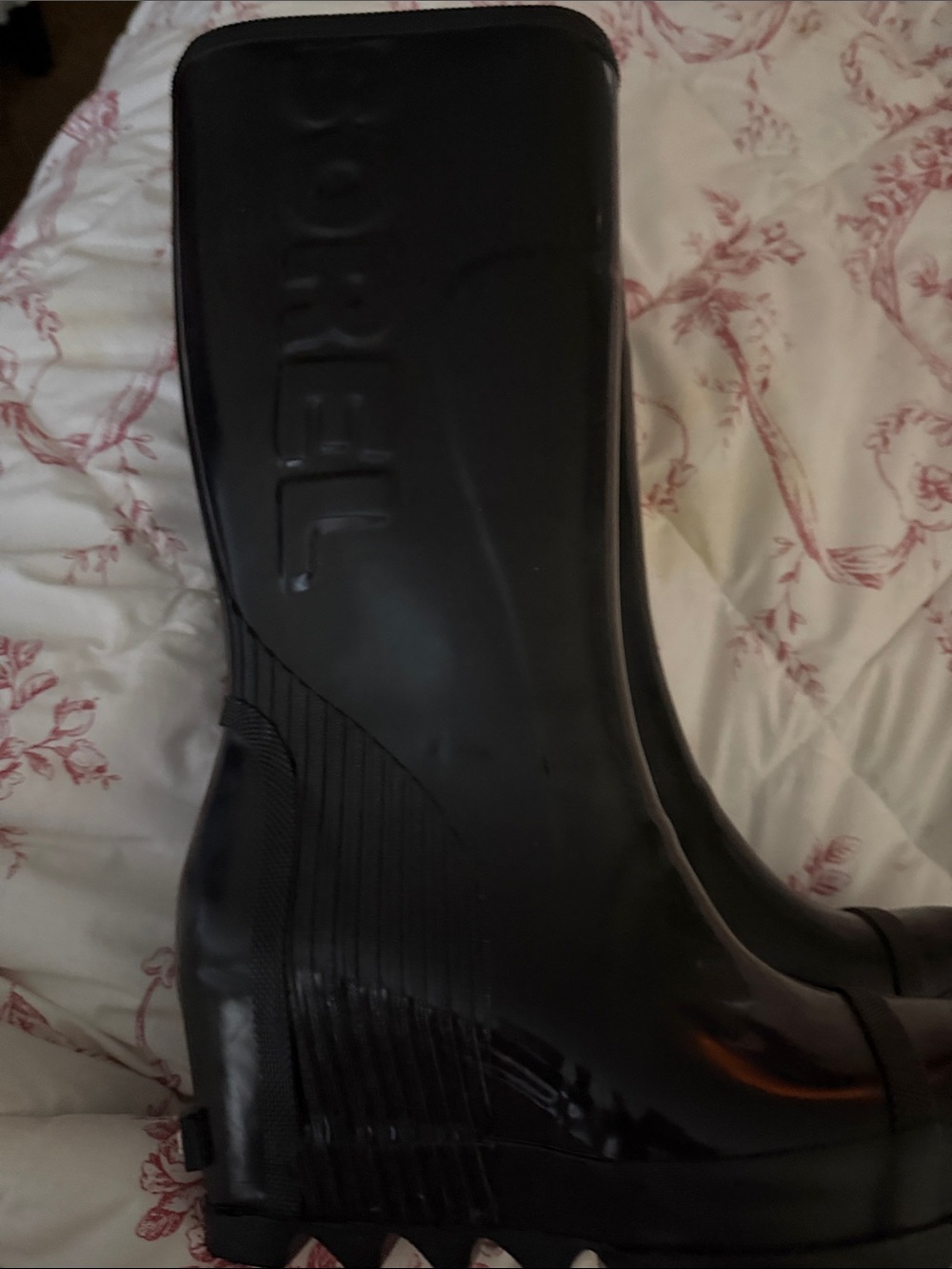 Sorel Black Woman Tall Rubber Rain Boots